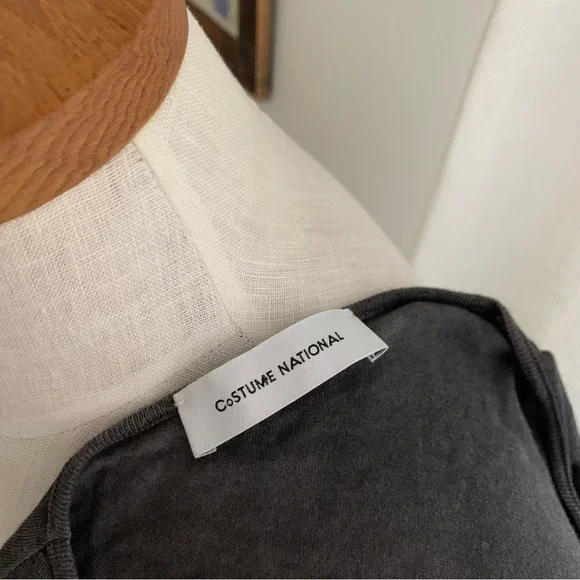 Costume National Gray Dress Tunic Asymmetrical Shredded - Picture 4 of 8